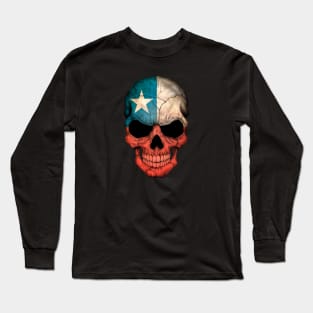 Chilean Flag Skull Long Sleeve T-Shirt